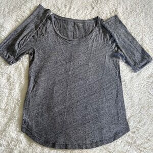 Madewell E4399 Whisper Cotton LS Tee Gray Heathered Small 100% Cotton